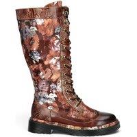 Infinity Leather Women's Gothic Victorian Leather High Lace-Up Boots - Laura Vita Incaso-50 in Maroon | Size: 5