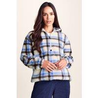 TOG24 Women's 'Sara' Sherpa Fleece Zip Neck in Bright Blue | Size: 8