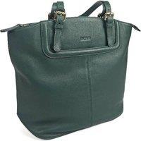SADDLER Women's 'Sienna' Secure Pocket Zip Top Handmade Tote Shopper Bag in Green
