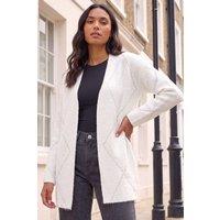 Roman Women's Sparkle Argyle Cardigan in Ivory | Size: 20