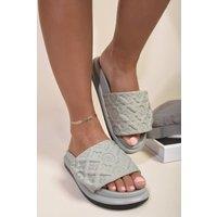 IKRUSH Women's Josie Flatform Sandals in Grey | Size: 3