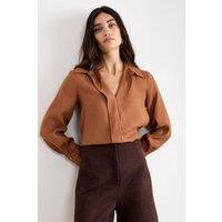 Phase Eight Women's Rihannon Wrap Shirt in Light Brown | Size: 8