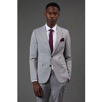 Burton Men's Light Grey Skinny Fit Essential Suit Jacket | Size: 38S