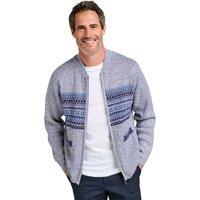 Tootal Men's Horizontal Jacquard Zip Cardigan in Blue | Size: 3XL