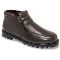 Chums Men's Leather Twin Zip Wide Fit Boot in Brown | Size: 8