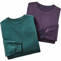 Pegasus Men's Crew Neck Sweatshirts (Pack of 2) Brushed Fleece Pullover Jumper with in Navy | Size: XL