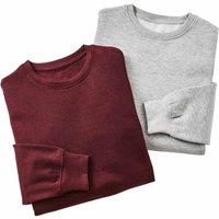 Pegasus Men's Crew Neck Sweatshirts (Pack of 2) Brushed Fleece Pullover Jumper with in Burgundy | Size: 2XL