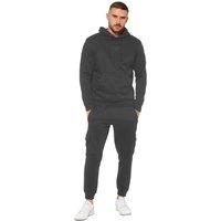 Enzo Men's Pullover Hoodie Tracksuit Set in Dark Grey | Size: Medium