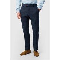 Antique Rogue Men's Flat Fronted Tailored Suit Trousers in Dark Navy | Size: 44R