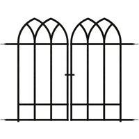 Primrose 92cm Gothic Gate Black Galvanised Steel Panacea Fence System