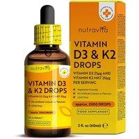 Nutravita Vitamin D3 & K2 Drops 2000 Vegetarian Drops per Bottle in White