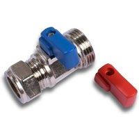 Securplumb Straight Chrome Plated Washing Machine Valve in Metallic Silver