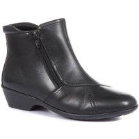 Pavers Women's Wide-Fit Leather Ankle Boots in Black | Size: 3