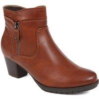 Pavers Women's Block Heel Ankle Boots in Tan | Size: 4