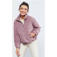 Tommy Life Women's Oversized Half-zip Plush Sweatshirt in Mauve | Size: 2XL