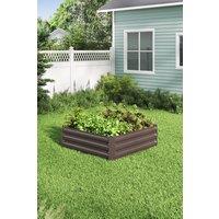H&O Direct Square Raised Galvanized Steel Garden Bed Planter Box in Brown | Size: Large