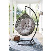 Living and Home 80cm W x 108cm H Light Grey Hanging Egg Swing Chair Cushion | Size: 80 cm W x 108 cm H