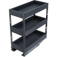 Garden Sanctuary 3-Tier Kitchen Cabinet Pull Out Aluminium Shelf in Grey