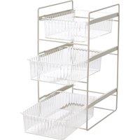 Garden Sanctuary 3-Tier Sliding Under Sink Cabinet Organizer in White