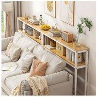 Living and Home 2-Tier Narrow Console Table in White