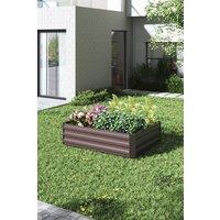 Garden Sanctuary Rectangle Galvanized Steel Raised Garden Bed Planter Box For Veggie in Brown