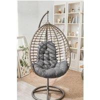 Living and Home 130x95x15cm T-Shaped Garden Cushion for Rattan Swing Chair & Hanging Basket in Grey | Size: 130 x 95 x 15 cm