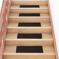 Berkfield Home Self-adhesive Stair Mats Rectangular 15 pcs 60x25 cm Brown | Size: Medium