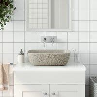 Berkfield Home Countertop Basin Grey Rectangular 48x37.5x13.5 cm Ceramic