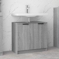 Berkfield Home Bathroom Cabinet Grey Sonoma 64.5x33.5x59 cm Engineered Wood