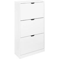 sweeek Wood decor shoe cabinet with 3 drawers in White