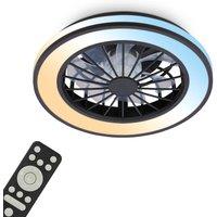 BRILONER Black 24W CCT Dimmable LED Ceiling Light With Fan & Remote