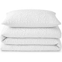 Velosso Alini Quilted Duvet Cover & Pillowcase Set in White | Size: Super King