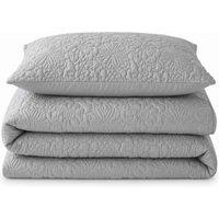 Velosso Alini Quilted Duvet Cover & Pillowcase Set in Grey | Size: Super King