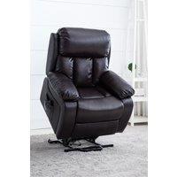More4Homes Chester Dual Motor Rise Recliner Heat & Massage Bonded Leather Chair in Brown
