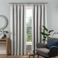 Smart Living Textured Rib Weave Pencil Pleat Blackout Curtains - 2 Panels in Grey | Size: 167 cm width x 137 cm drop