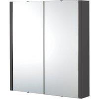 Balterley Bianca Wall Hung 2 Soft Close Door Mirror Cabinet 600mm Gloss Grey