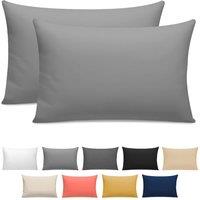Grace Bedding 100% Egyptian Cotton Pack of 2 Pillowcases with Envelope Closure in Grey | Size: Standard Pillow Case