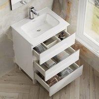 Banyetti Vatilla 600mm Floorstanding Vanity Unit with Athena Basin - Gloss White