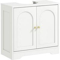 HOMCOM Modern Under Sink Cabinet for Basin without or with Pedestal, White