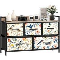 HOMCOM Chest of Drawers, Fabric Dresser with Open Shelf in White