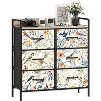 HOMCOM Chest of Drawers for Bedroom, Fabric Dresser with Shelf | Size: Small