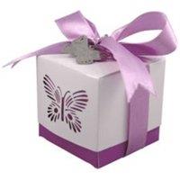 KDMD Purple Laser Cut Butterfly Favour Box Pack of 50