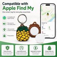 BluCore Smart Tracker Tag with Pineapple Silicone keychain holder