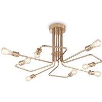 Netlighting Triumph 8 Light Multi Arm Ceiling Light Antique Brass in Yellow