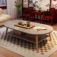 FORGEVIO Modern Space-Saving Double-Layer Coffee Table for Living in Grey