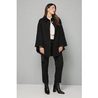 Wallis Women's Wool Mix Belted Cape in Black | Size: 20