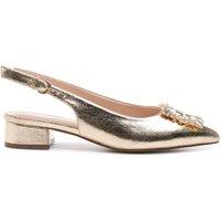 Paradox London Women's 'Fortune' Wide Fit Low Heel Sling Backs in Metallic Gold | Size: 7E