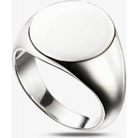 T.H.Baker Women's Sterling Silver Plain Round Signet Ring | Size: 64 (V)