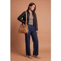 Urban Bliss Women's PU Straight Jacket in Black | Size: 14