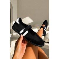 Love Lemonade Women's Comfort Mary Jane Padded Footbed Slip On Trainers in Black | Size: 5